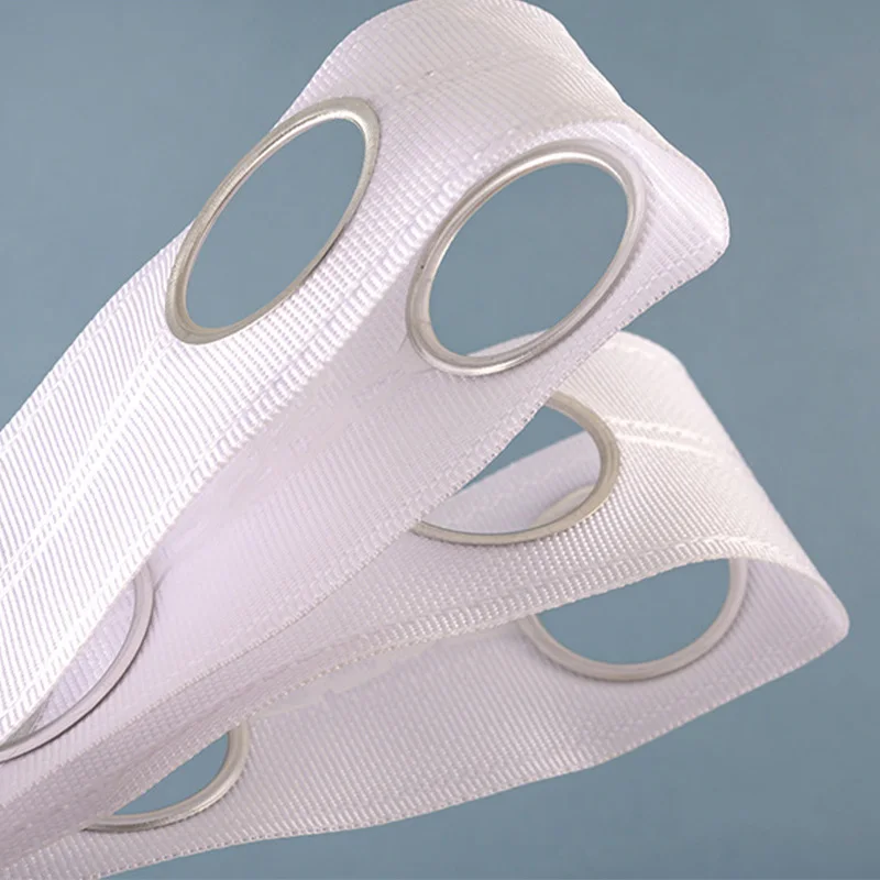 Sewing Eyelet Fabric - 10m 15m アイレットパンチテープ 白いカーテンヘッドテープ グロメットトップリング加工法 DIYカーテン装飾アクセサリー