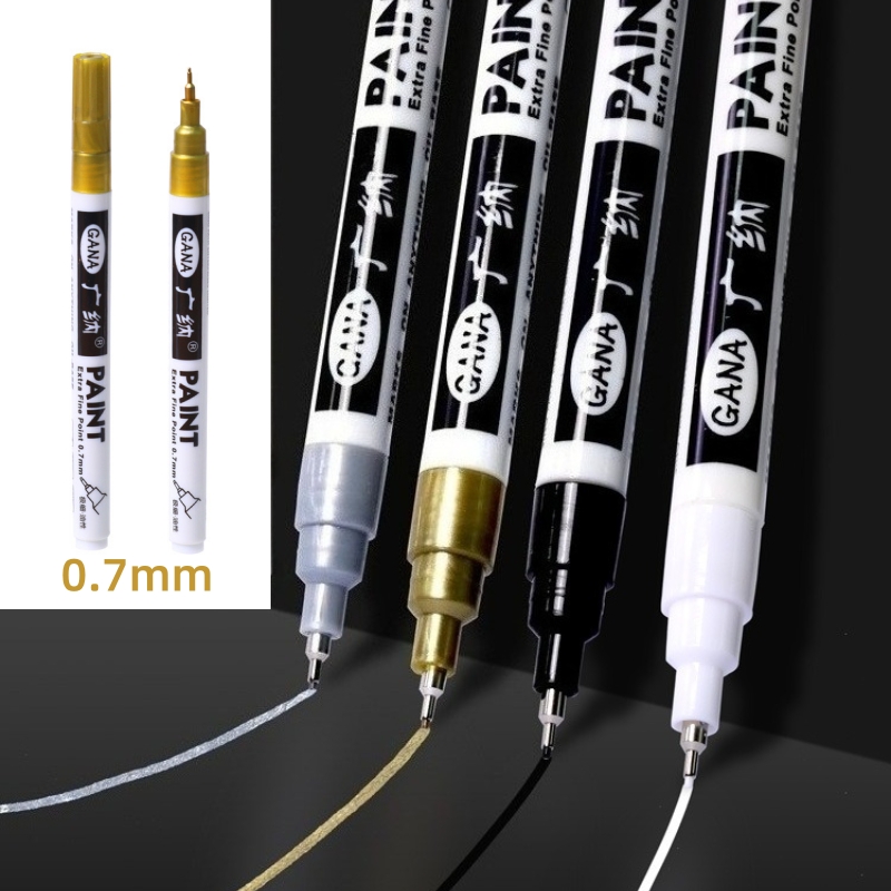 Fabric Marking Pen - 1Pc 0.7 ミリメートル防水ペイントマーカー多機能色褪せない描画ペン車の金属生地ラバーウッド永久油インクマーカー