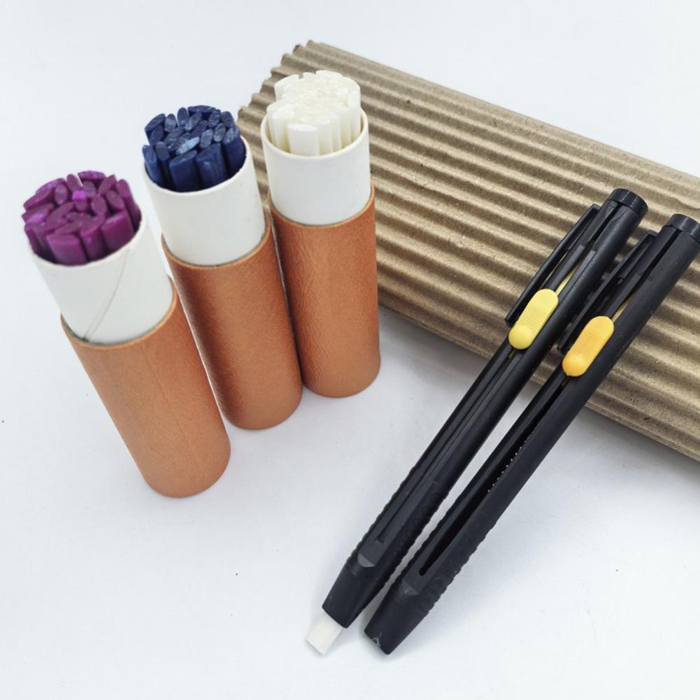 Fabric Marking Pen - テーラーズ インビジブルチョークペンシルセット 調整可能な生地マーキングペン 消せる縫製チョークマーカー 収納チューブ付き DIYクラフト用