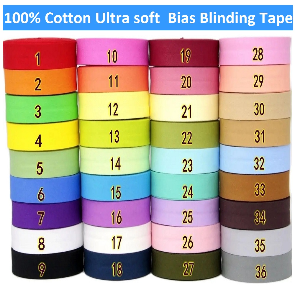 Binding Tape Bias - 赤ちゃん用の超柔らかい偏光テープ,肌にやさしい生地,リボン,シルク綿100%,幅20mm