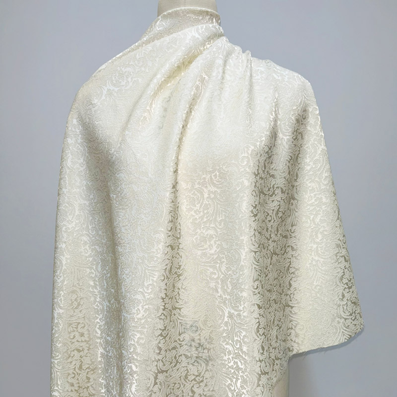 Sewing And Textile - プレカットベージュダマスクジャカードブロケード、繊細な質感の織物、ドレスコートジャケット、家具張り、DIY縫製プロジェクト用