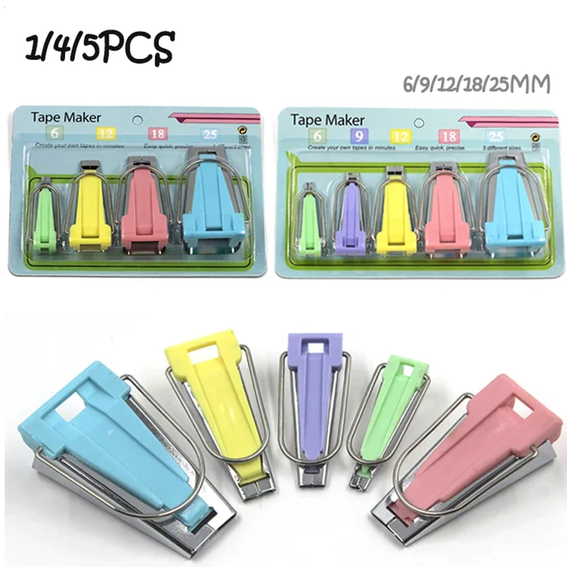 Binding Tape Bias - ソーイングアクセサリー バイアステープメーカー 6mm/12mm/18mm/25mm 布生地バインディングツール、裁縫クラフト、パッチワーク DIY コストゥーラ