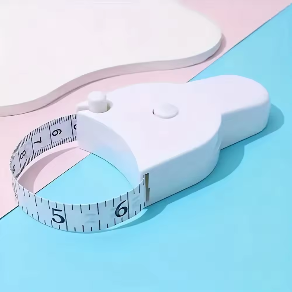 Sewing Gauge Ruler - 自動伸縮式テープメジャー 身体測定テープ 裁縫定規ツール センチメートルテープ 身体測定ツール ホワイト