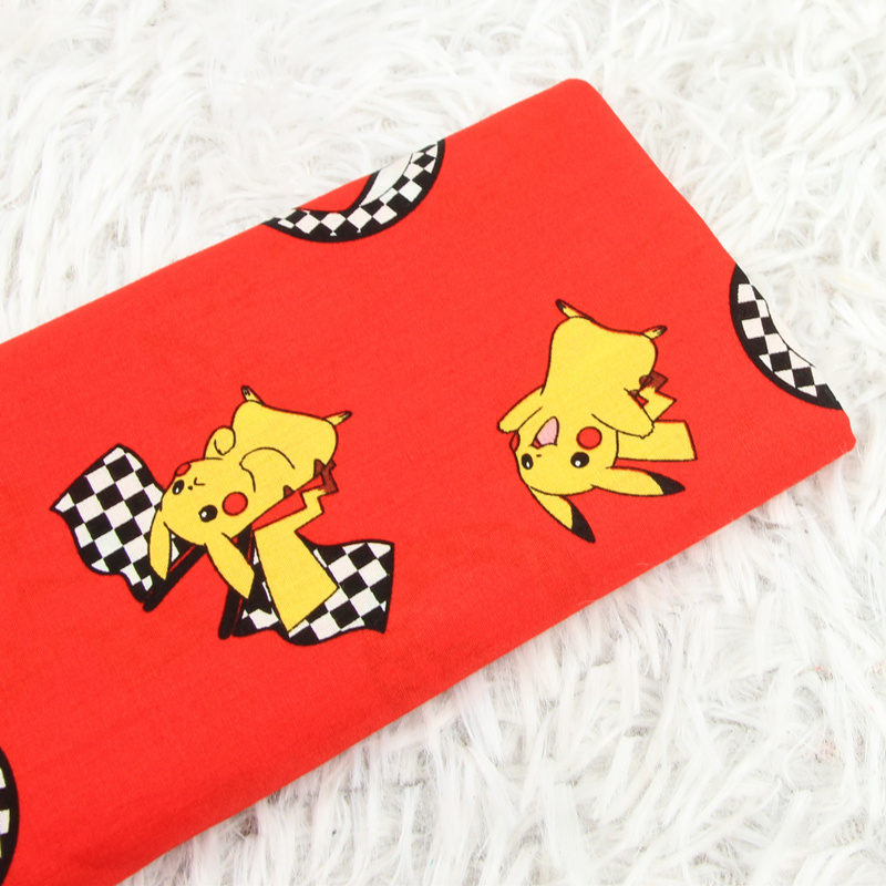 Sewing And Textile - 140 センチメートル幅ポケモンポケットモンスター赤薄い綿 100 生地縫製材料 DIY パッチワークテキスタイル