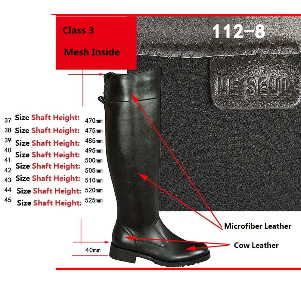 Sewing Zipper - メンズ本革製騎馬ブーツ、ロングニーハイ、ジッパー付き、ガーゼ裏地、アウトドアナイトシューズ