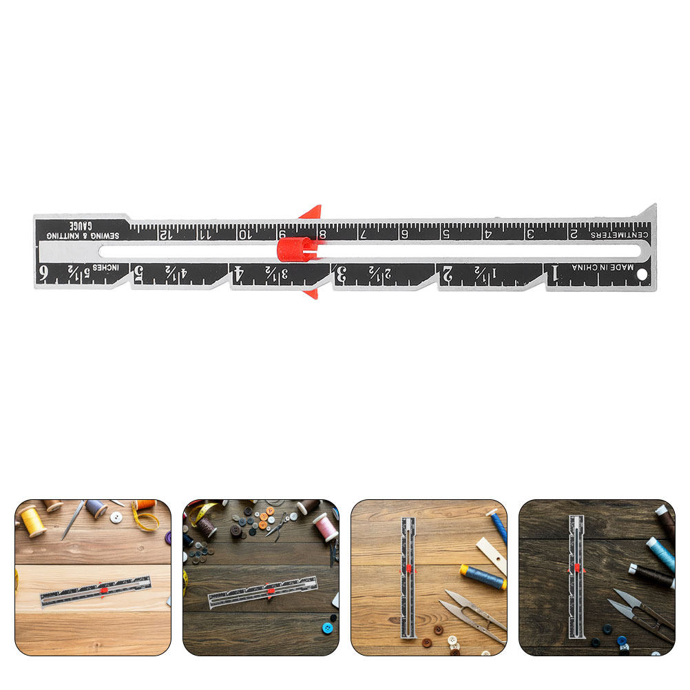 Sewing Gauge Ruler - 8個入りポータブルキルティング定規セット、正確なボタン間隔の縫い目ゲージ、パッチワーク縫製、測定、マーキング、布地加工用