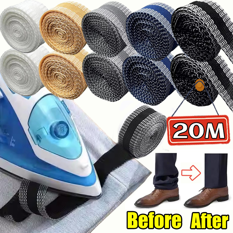 Interfacing Iron On - 1-20M DIY自己粘着式生地パンツ裾短縮用アイロン接着テープ、生地接着ヘムテープ、アイロン縫製ツール