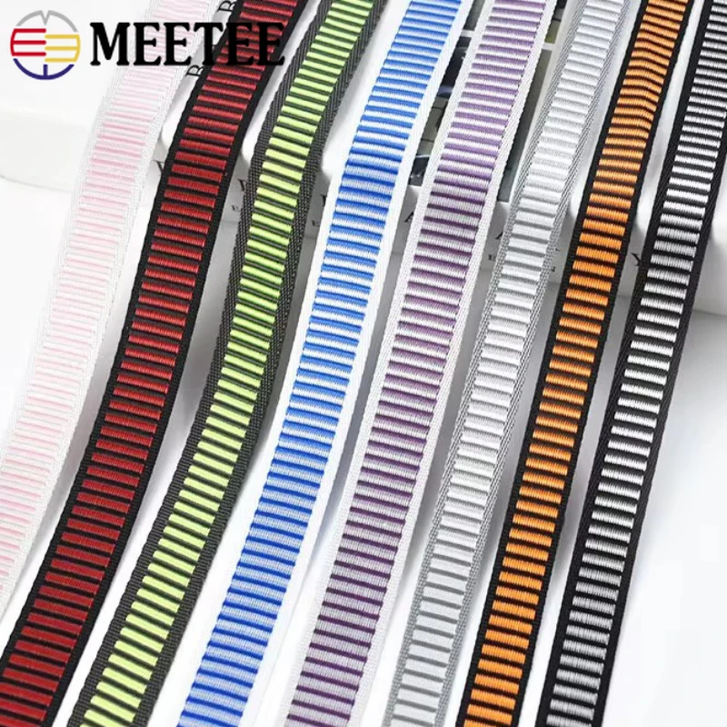 Binding Tape Bias - 10/20M 15/20mm ナイロンストライプウェビングテープ バッグストラップ 荷物用テープ 手作り装飾リボン
