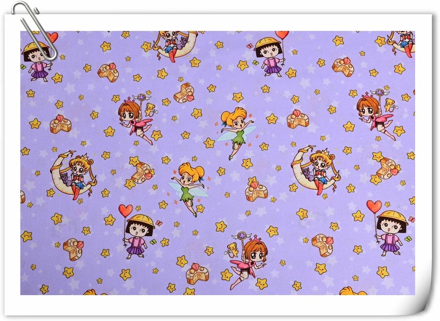 セーラームーンスター漫画の女の子綿 100 生地縫製材料 D - Sewing And Textile のレビューと価格