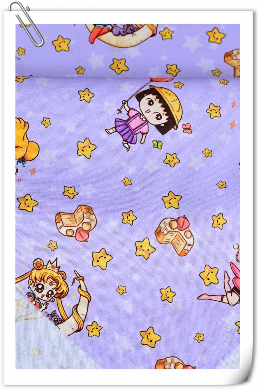 セーラームーンスター漫画の女の子綿 100 生地縫製材料 D - Sewing And Textile のレビューと価格