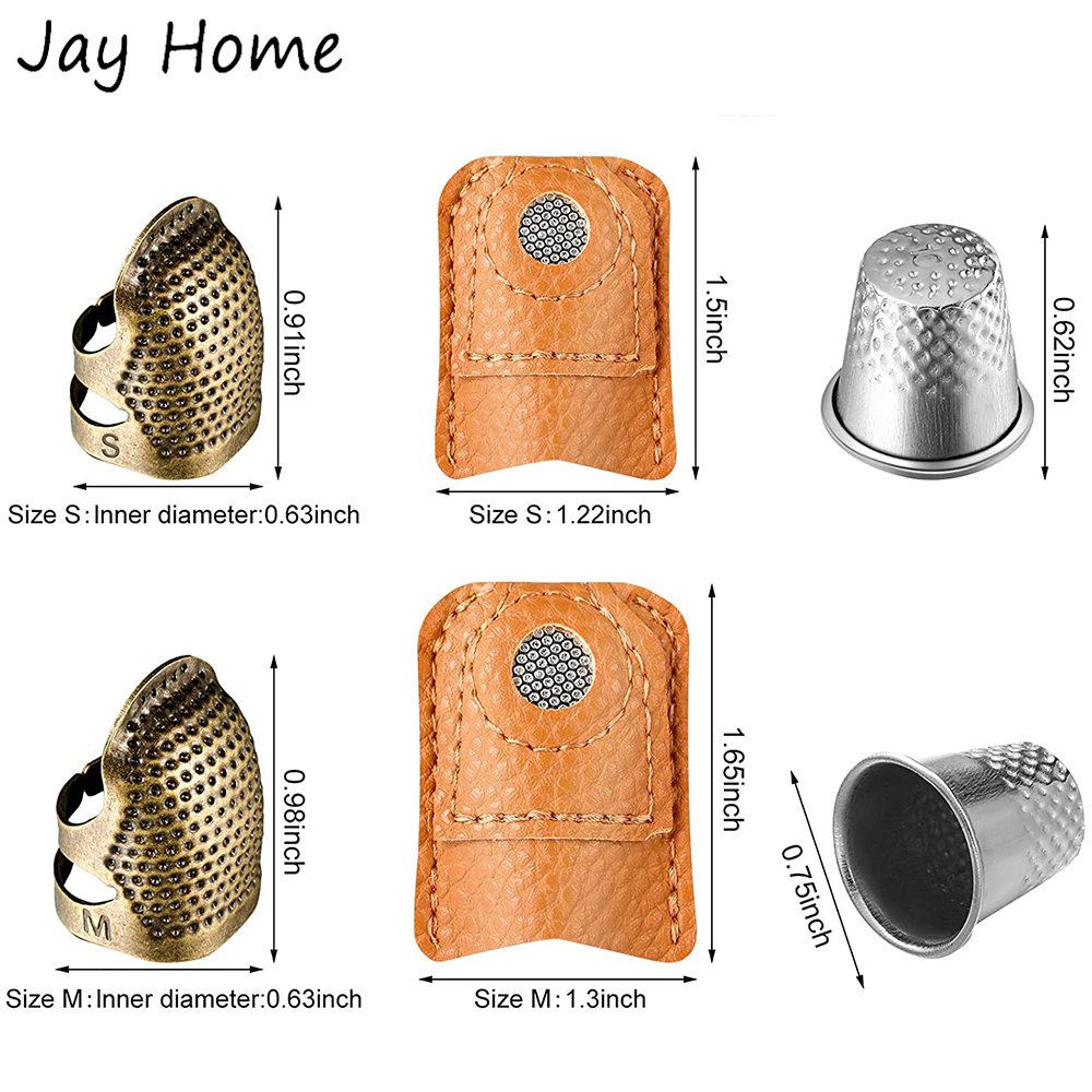 銅と革のステッチセット,14個,縫製および刺handアクセサ - Sewing Thimble Metal のレビューと価格