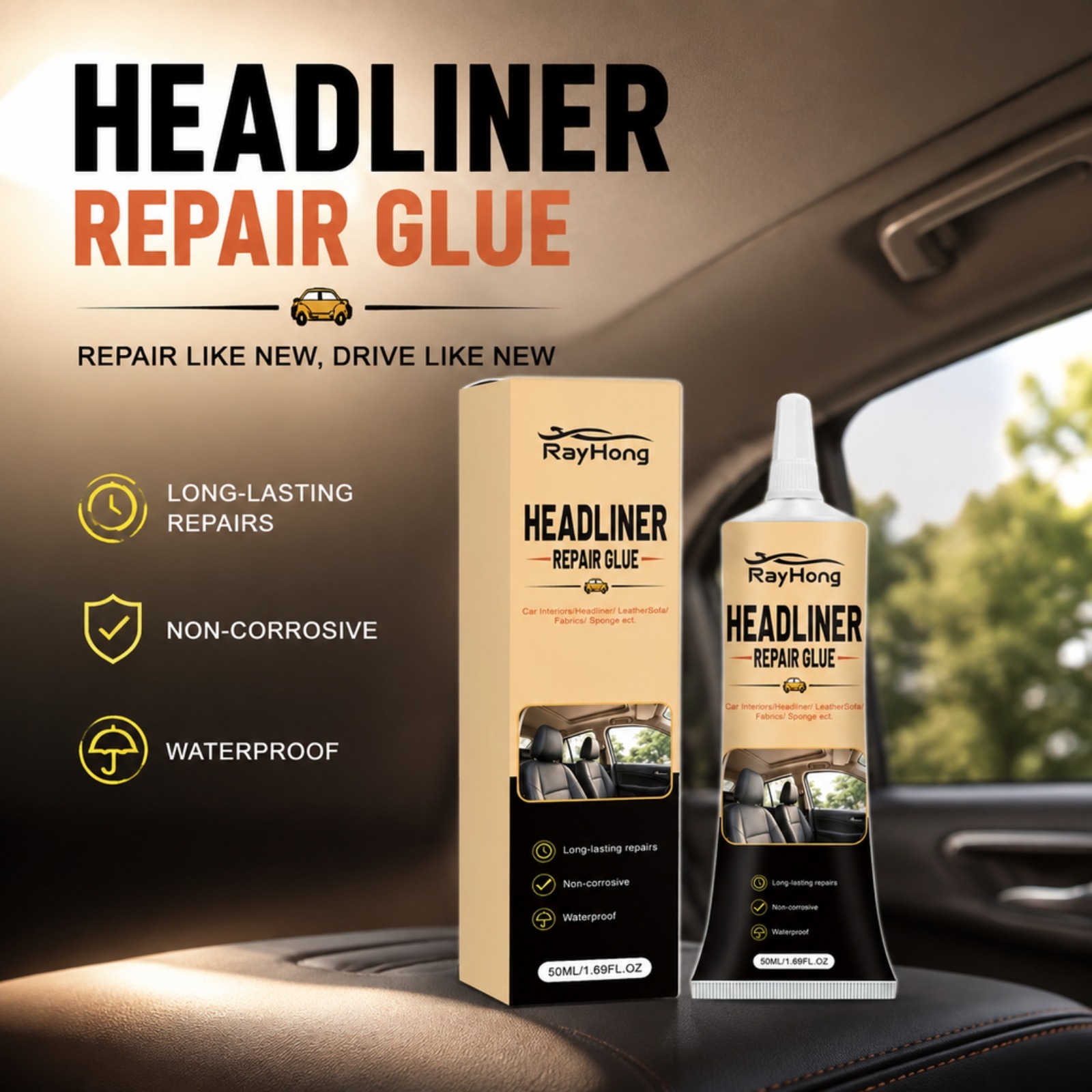 ヘッドライナー修理用接着剤 車のルーフライニング用接着剤 柔 - Fabric Glue Bond のレビューと価格