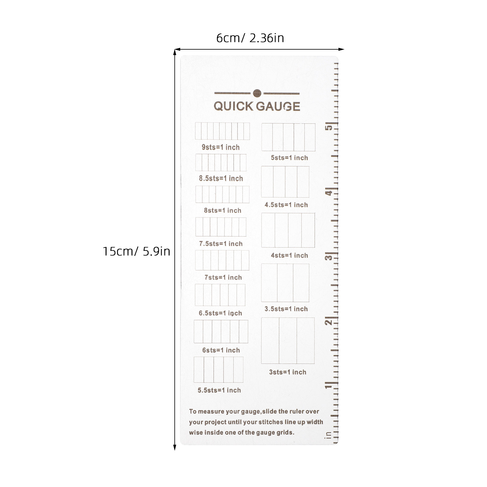 2個入り ニットゲージ定規 アクリル製 透明 クイックゲージ - Sewing Gauge Ruler のレビューと価格