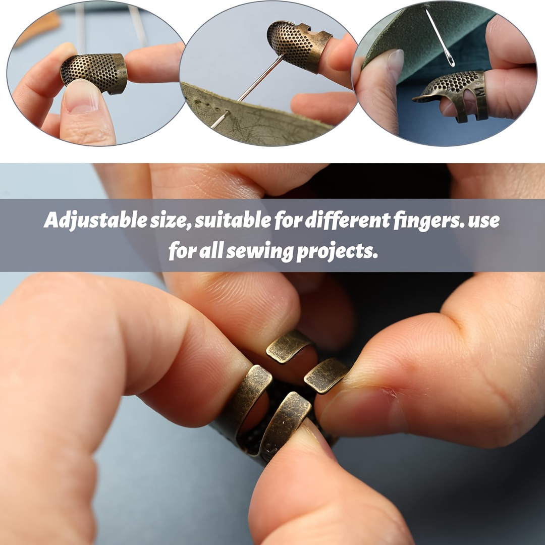 縫製用指ぬき、調節可能な金属製縫製用指リング、手作りDIY用 - Sewing Thimble Metal のレビューと価格