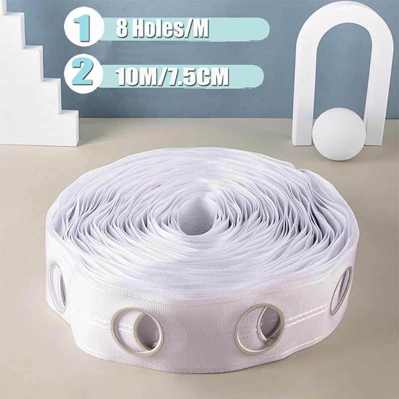 10m 15m アイレットパンチテープ 白いカーテンヘッドテ - Sewing Eyelet Fabric のレビューと価格