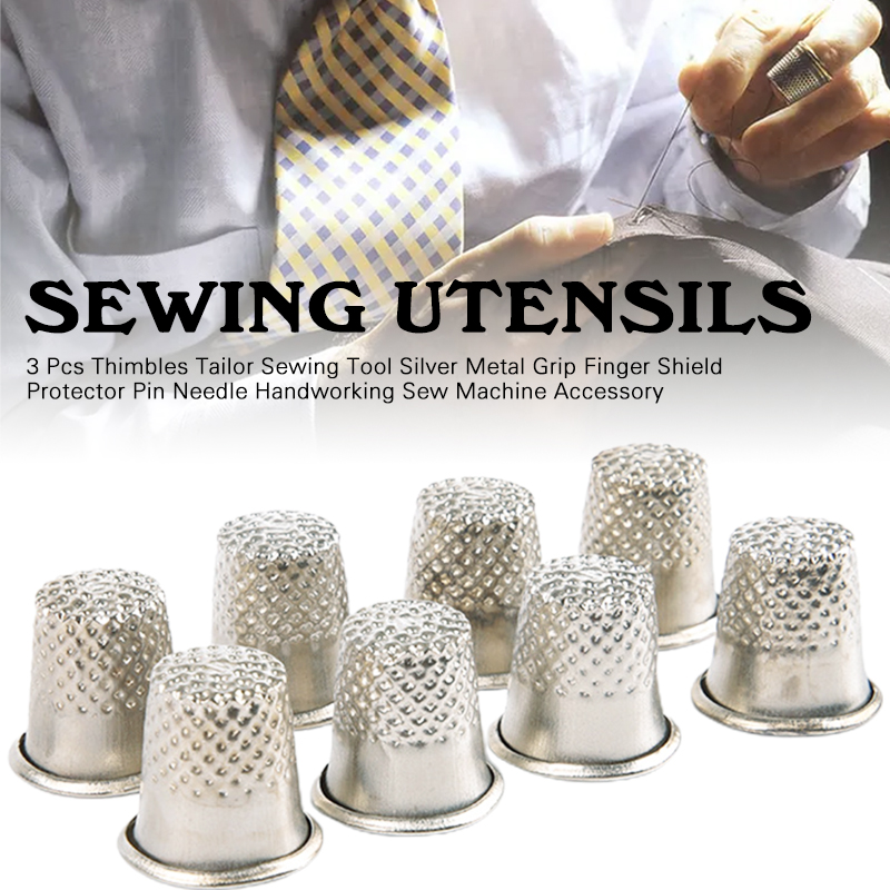 3 個指ぬき金属縫製指ぬき手作業テーラーピンクッション指プロ - Sewing Thimble Metal のレビューと価格
