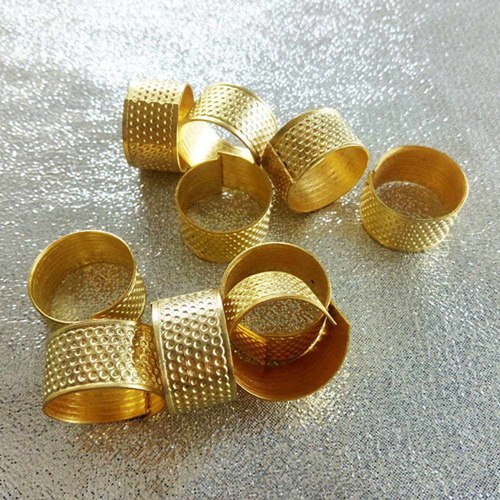 20個入り レトロスタイル 調節可能なリング型縫い指ぬき 金 - Sewing Thimble Metal のレビューと価格