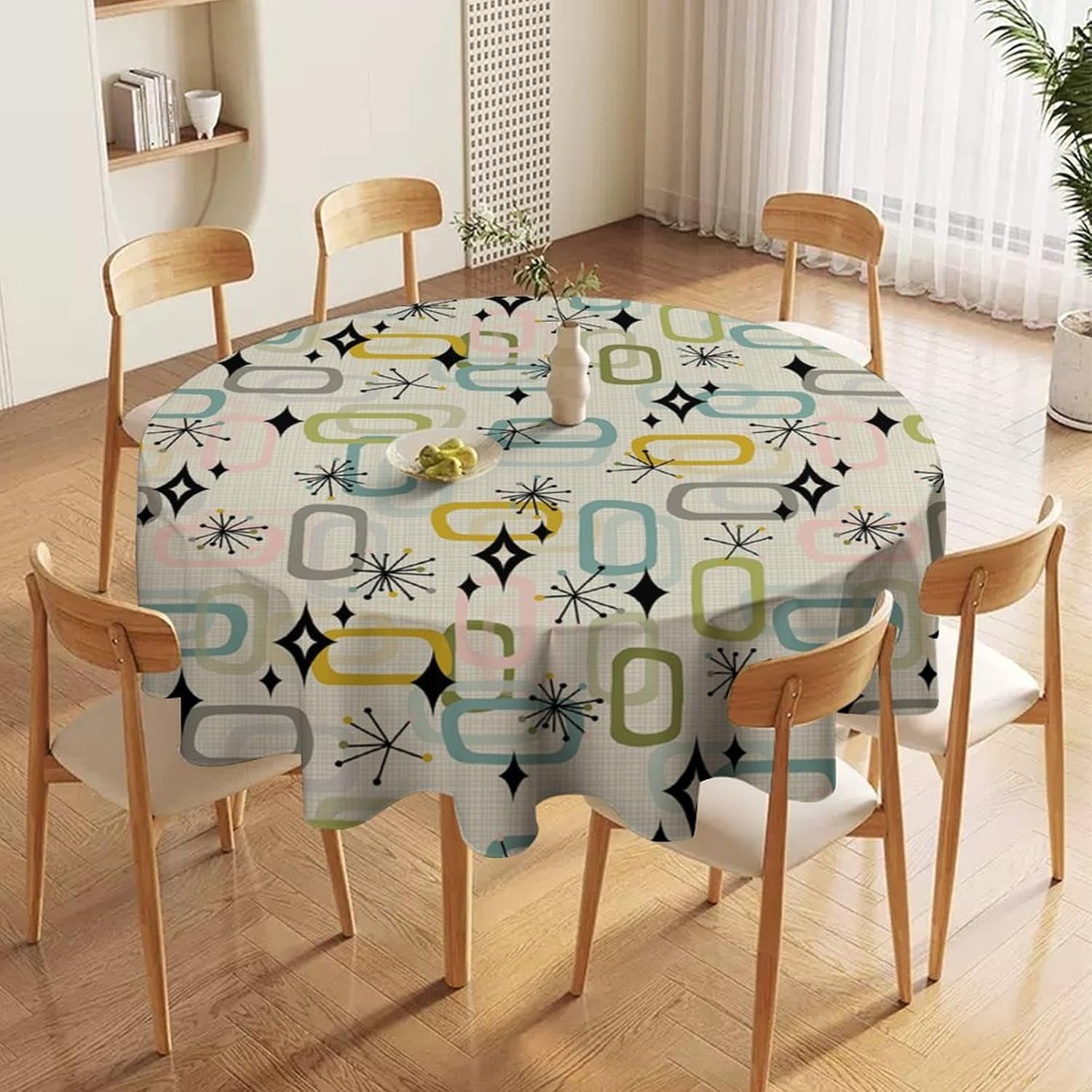 ミッドセンチュリーボヘミアンレトロ抽象美的幾何学模様ラウンド - Century Textile & Sewing Supply Photos のレビューと価格