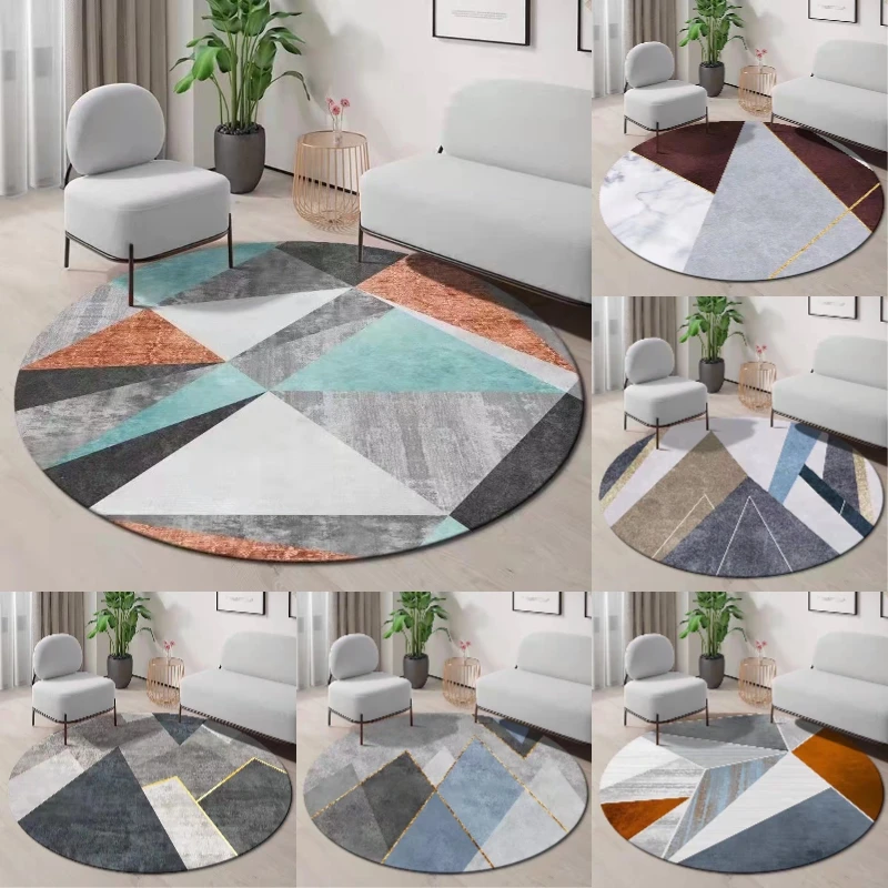 ~O~モダンなカラーブロックデザインの幾何学模様ラウンドラグ - Century Textile & Sewing Supply Photos のレビューと価格