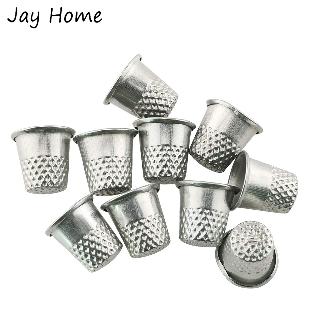 5/10個シルバー縫製指ぬき金属指先シールドプロテクターキャ - Sewing Thimble Metal のレビューと価格