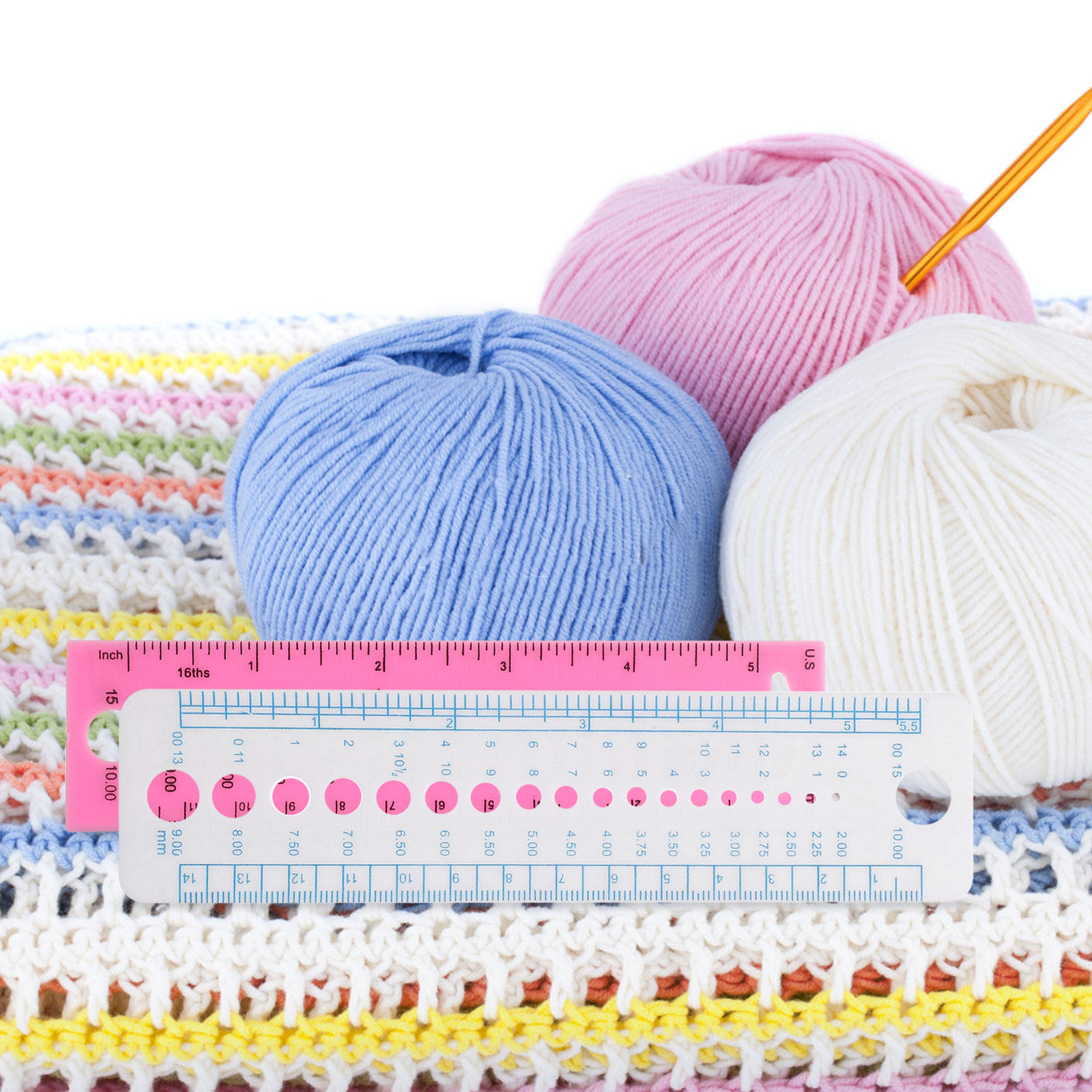 4個入り編み針ゲージツール プラスチック製測定定規 ポータブ - Sewing Gauge Ruler のレビューと価格