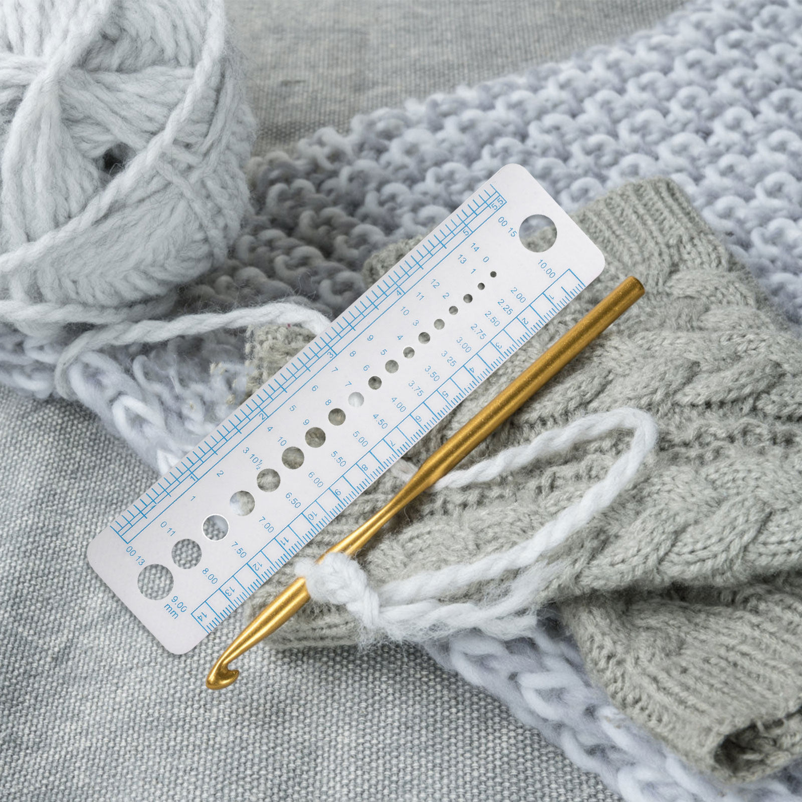4個入り編み針ゲージツール プラスチック製測定定規 ポータブ - Sewing Gauge Ruler のレビューと価格