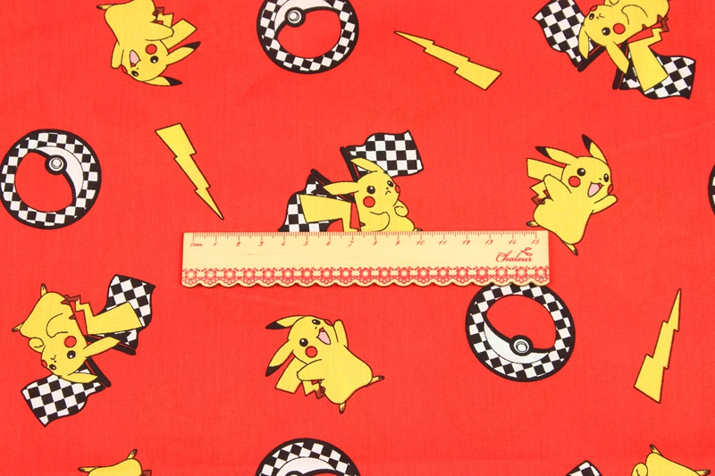 140 センチメートル幅ポケモンポケットモンスター赤薄い綿  - Sewing And Textile のレビューと価格