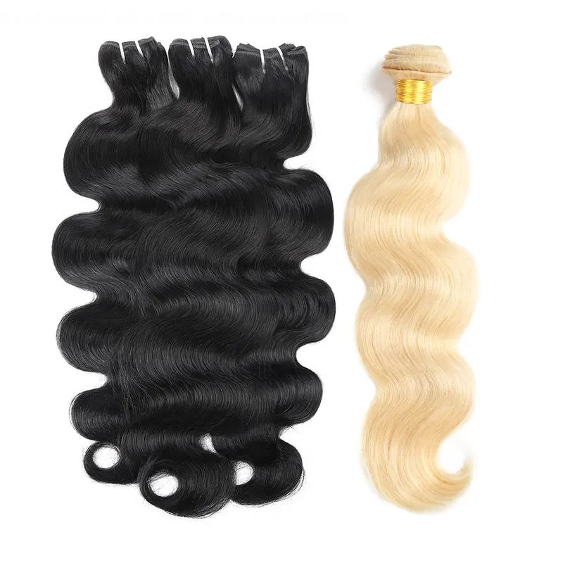1B/613ブロンドボディウェーブヘアエクステ人毛16Aブラ - Sewing Lab のレビューと価格