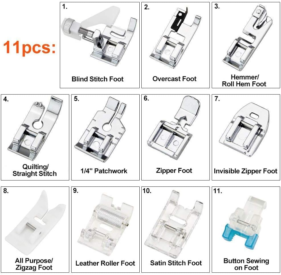 11個入り押さえ金具セット - ブラザー、シンガー、ベビーロ - Sewing Machine Fabric のレビューと価格