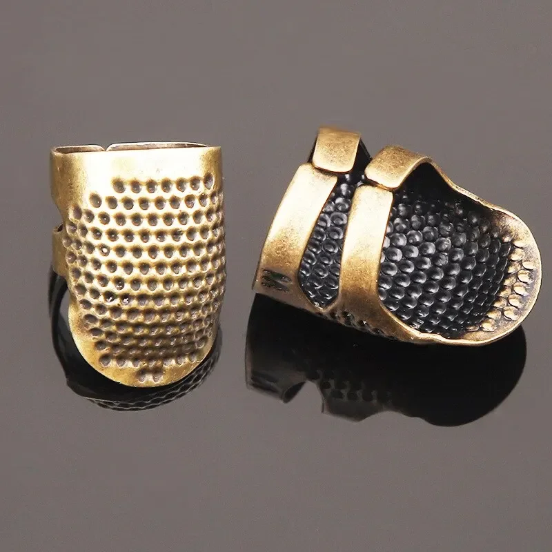 2 個の銅製指ぬき縫製レトロ指プロテクター滑り止めリング縫製 - Sewing Thimble Metal のレビューと価格
