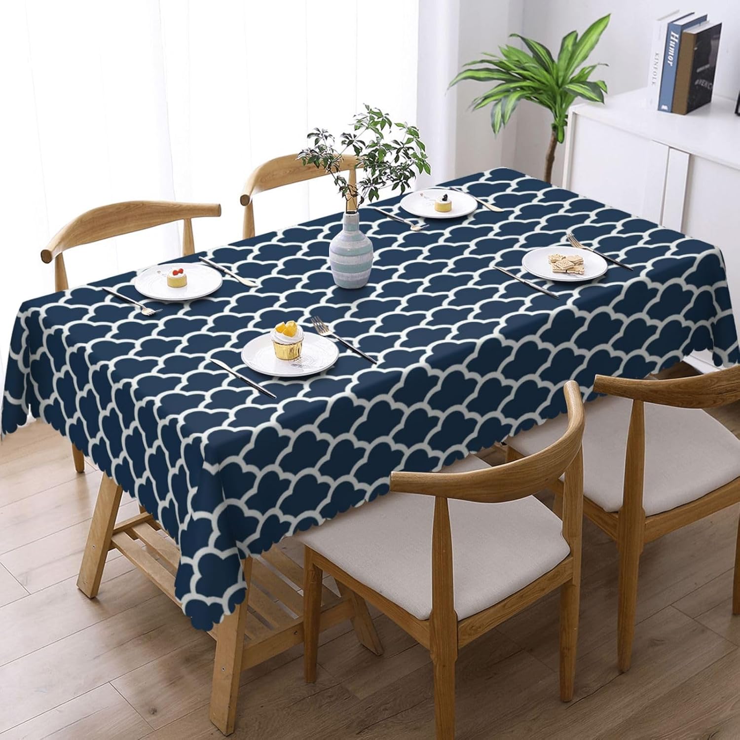 ブルーのテーブルクロス ネイビークラウド シームレスパターン - Century Textile & Sewing Supply Photos のレビューと価格