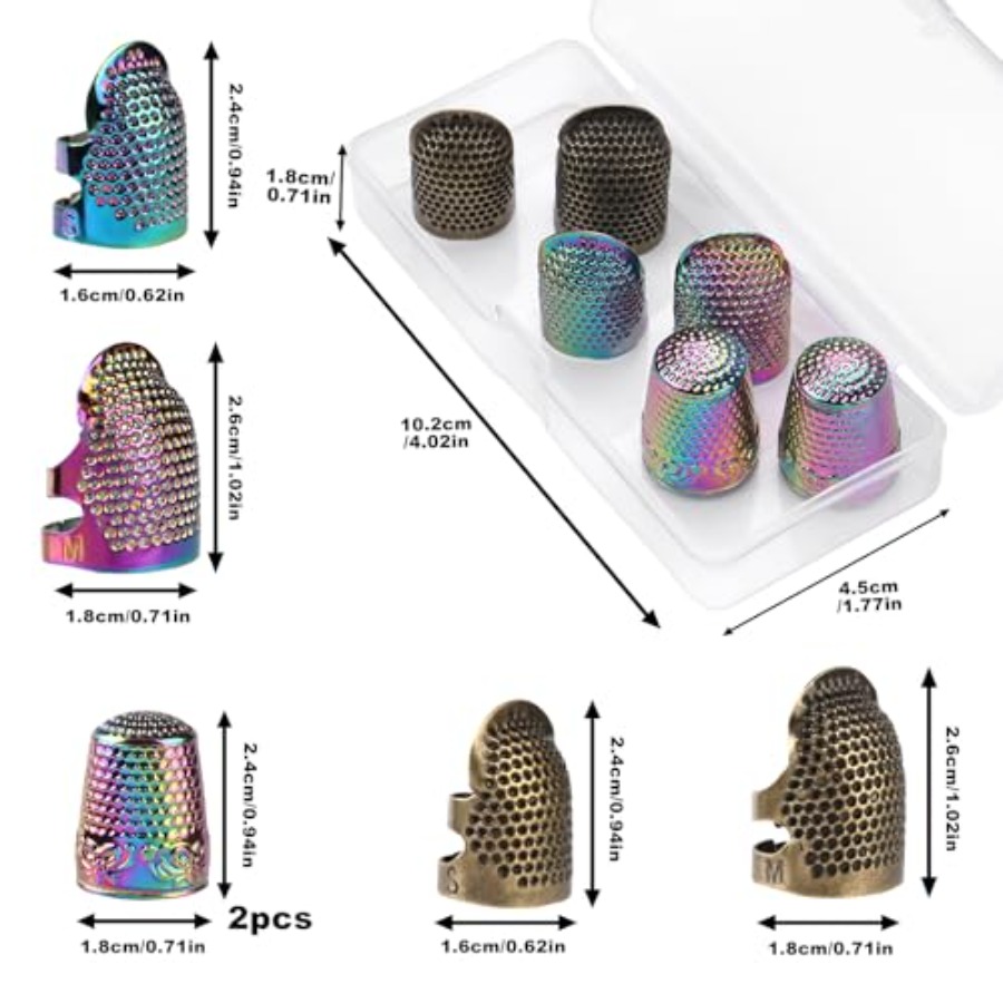 手縫い用指ぬき、6個入り縫製指ぬき、金属製指ぬき - Sewing Thimble Metal のレビューと価格