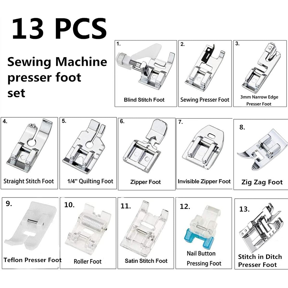 13 ピース/箱押えセットローラーフット Invisi ジッ - Interfacing Iron On のレビューと価格