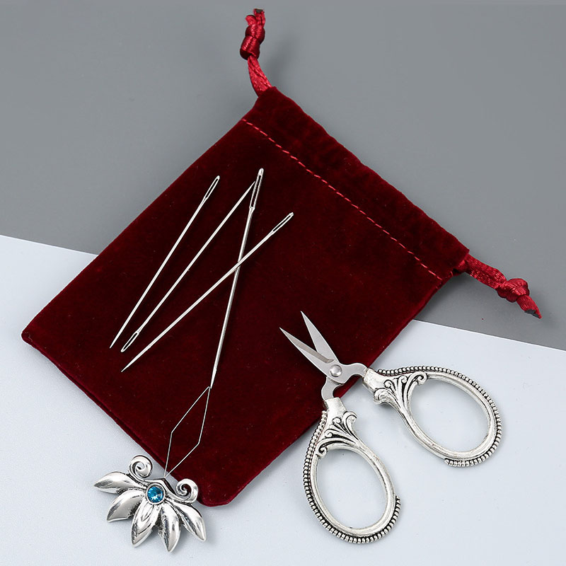 ステンレス鋼の刺embroideryはさみキット,針糸通し, - Sewing Thimble Metal のレビューと価格