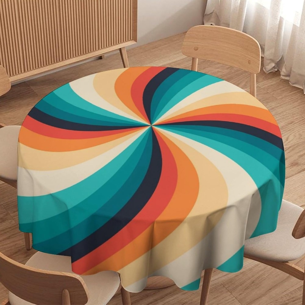 ヴィンテージ グルービー スワール ラウンド テーブルクロス - Century Textile & Sewing Supply Photos のレビューと価格