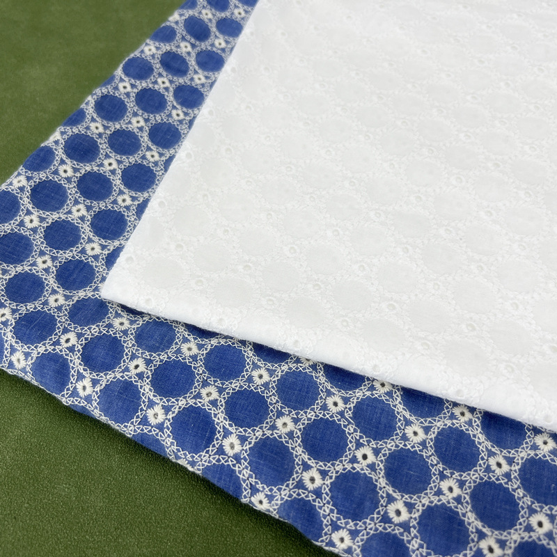 コットンデニム小円アイレット刺繍生地、ドレス、テーブルクロス - Sewing Eyelet Fabric のレビューと価格