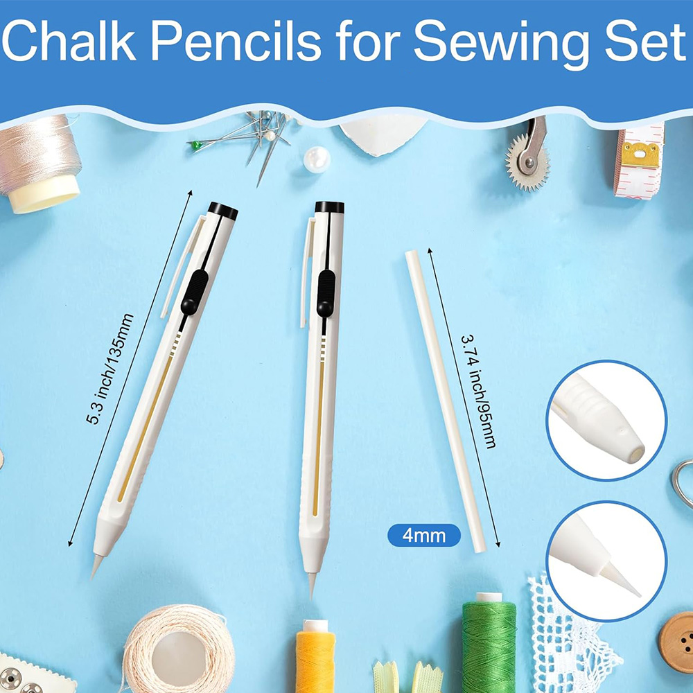 2本入り、20個のリフィル付き、仕立て屋用チョークペン、パッ - Fabric Marking Pen のレビューと価格