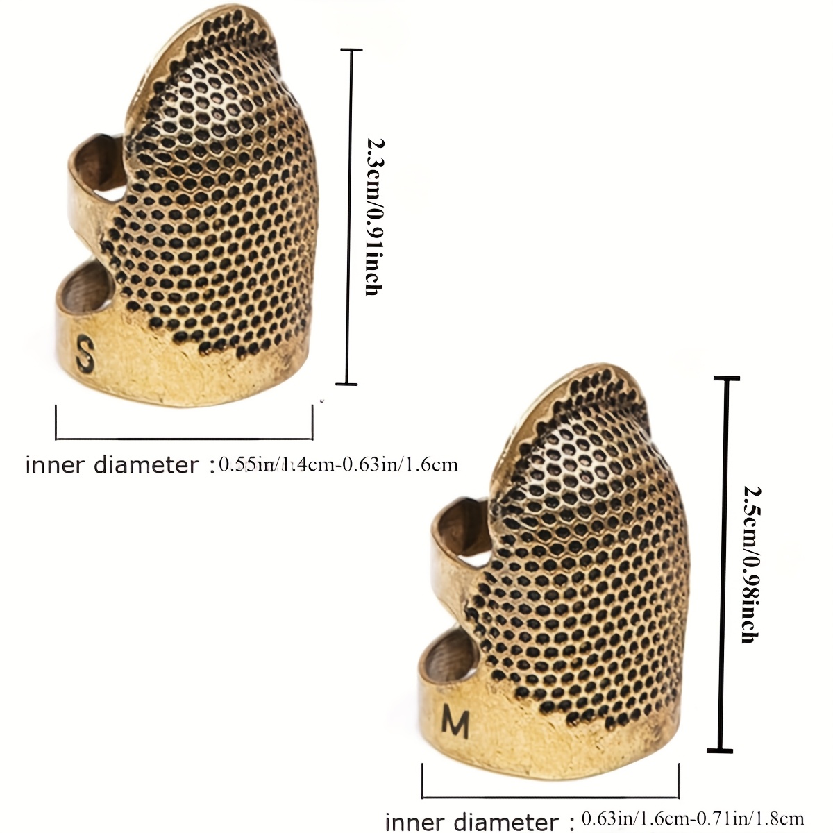 4個入り縫製指サック、調節可能な金属製指保護具、縫製＆キルテ - Sewing Thimble Metal のレビューと価格