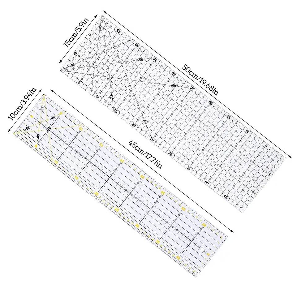 Fenrryマルチサイズアクリルパッチワーク定規透明描画定規 - Sewing Gauge Ruler のレビューと価格